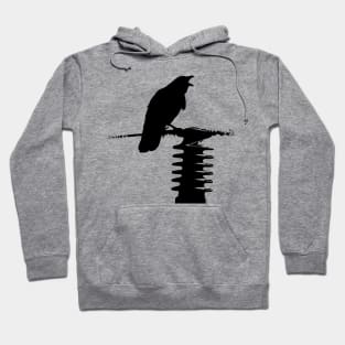 Crow on a Wire Hoodie